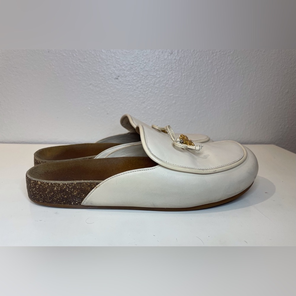 Tory Burch Women’s Charm Cream Mules with Gold Accent Size 8 - Picture 4 of 8